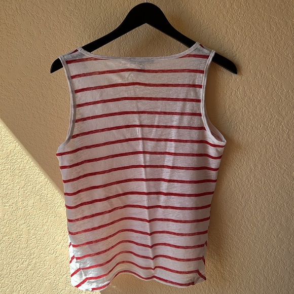 Tommy Bahama 100% Linen white and red stripes Tank Top size large - Picture 3 of 4